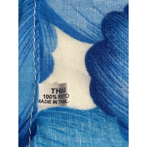 Thai Two Blue & White Floral Print Beach Coverup - Picture 6 of 11